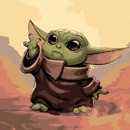 Pictură pe numere - Baby Yoda