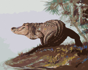 Goblen cu diamante - ALIGATOR LA MALUL APEI (D. RUSTY RUST)