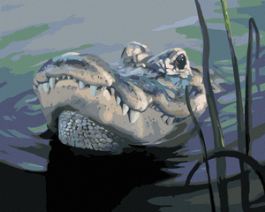 Goblen cu diamante - ALIGATOR CU CAPUL SCOS DIN APĂ (D. RUSTY RUST)