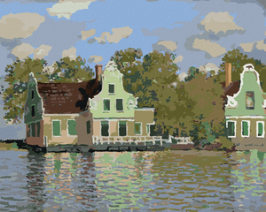 Goblen cu diamante - Casa de pe râul Zaan din Zaandam (CLAUDE MONET)