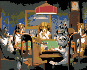 Goblen cu diamante - CÂINI JUCÂND POKER