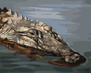 Goblen cu diamante - ALIGATOR CU CAPUL SCOS DIN APĂ (D. RUSTY RUST)