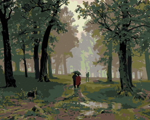 Goblen cu diamante - Ploaie în Pădurea de Stejar (IVAN SHISHKIN)