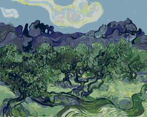 Goblen cu diamante - Măslini cu Alpilles în fundal (VINCENT VAN GOGH)