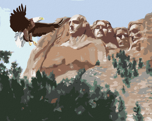 Goblen cu diamante - VULTUR LA MUNTELE RUSHMORE (D. RUSTY RUST)