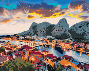 Goblen cu diamante - PANORAMĂ DE SEARĂ CU ORAȘUL OMIS
