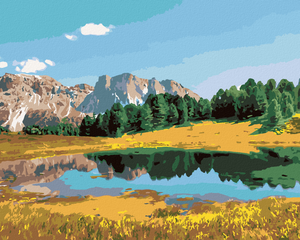 Goblen cu diamante - PĂDURE, MUNȚI ȘI LAC