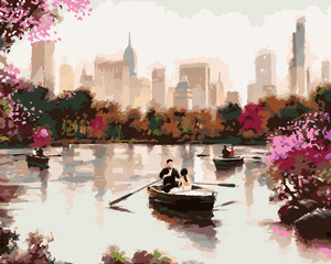 Goblen cu diamante - CUPLU PE LACUL DIN NEW YORK (RICHARD MACNEIL)