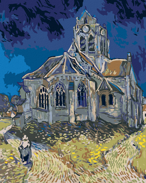 Goblen cu diamante - BISERICA DIN AUVERS (VINCENT VAN GOGH)