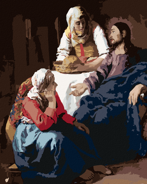 Goblen cu diamante - IISUS ÎN CASA MARIEI ȘI MARTEI (J. VERMEER)
