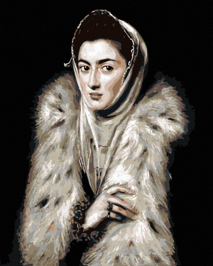 Goblen cu diamante - DOAMNĂ CU HAINĂ DE BLANĂ (EL GRECO)