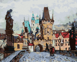 Goblen cu diamante - TOAMNA LA PODUL DIN PRAGA