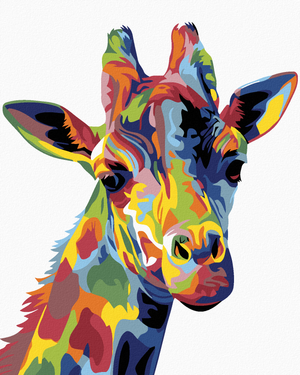 Goblen cu diamante - GIRAFĂ VIU COLORATĂ