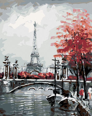 Goblen cu diamante - TURNUL EIFFEL PRIVIT DINSPRE RÂU