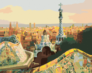 Goblen cu diamante - VEDERE LA BARSELONA DIN PARCUL GUELL