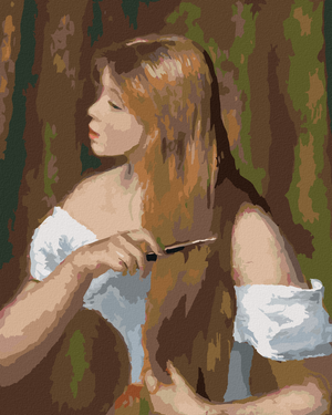 Goblen cu diamante - FEMEIE PERIINDU-ȘI PĂRUL (PIERRE-AUGUSTE RENOIR)