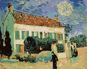 Goblen cu diamante - CASĂ ALBĂ ÎN NOAPTE (VINCENT VAN GOGH)