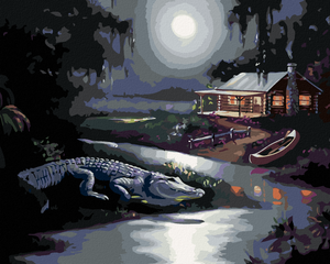 Goblen cu diamante - ALIGATOR LA MAL PE TIMPUL NOPȚII (D. RUSTY RUST)