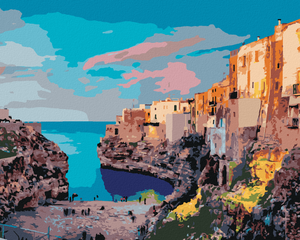Goblen cu diamante - PANORAMĂ DE PRIMĂVARĂ PEISAJ DIN POLIGNANO