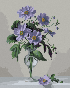 Goblen cu diamante - NATURĂ MOARTĂ, ANEMONĂ ÎNTR-O VAZĂ DE STICLĂ (PIETER WAGEMANS)