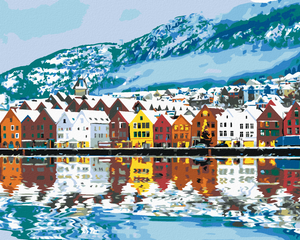 Goblen cu diamante - ORAȘUL BERGEN DIN NOVEGIA