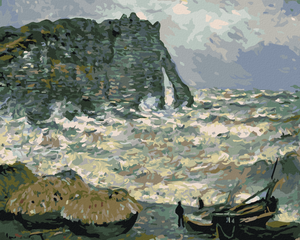 Goblen cu diamante - MARE AGITATĂ LA ÉTRAT (CLAUDE MONET)
