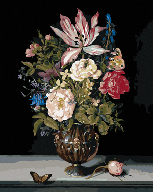Goblen cu diamante - NATURĂ STATICĂ, FLORI (AMBROSIUS BOSSCHAERT)