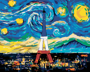 Goblen cu diamante - TURNUL EIFFEL, PICTURĂ INSPIRATĂ DE VAN GOGH