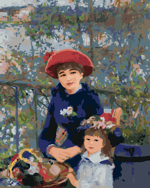 Goblen cu diamante - DOUĂ SUSORI (PE TERASĂ) (PIERRE-AGUSTE RENOIRE)