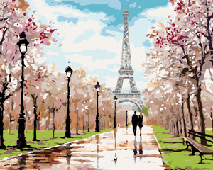 Goblen cu diamante - ÎNDRĂGOSTIȚI ÎN PARCUL DIN PARIS (RICHARD MACNEIL)