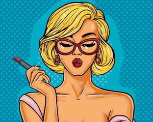 Goblen cu diamante - BLONDĂ RUJATĂ, STIL POP-ART
