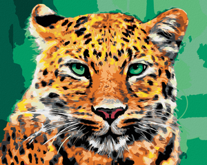 Goblen cu diamante - LEOPARD CU OCHI VERZI