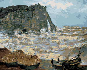 Goblen cu diamante - Mare agitată la Étretat (CLAUDE MONET)