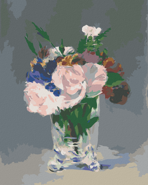 Goblen cu diamante - FLORI ÎNTR-O VAZĂ DE CRYSTAL (ÉDOUARD MANET)