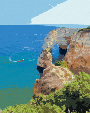 Goblen cu diamante - PEISAJ DE VARĂ COASTĂ DIN PORTUGALIA