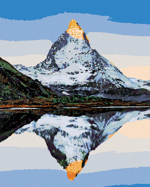 Goblen cu diamante - MUNTELE MATTERHORN SI REFLECTIA SA IN LAC