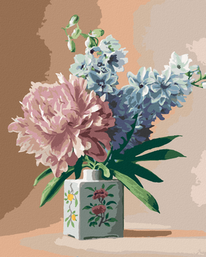 Goblen cu diamante - NATURĂ MOARTĂ, HORTENSIE ÎNTR-O VAZĂ CERAMICĂ (PIETER WAGEMANS)